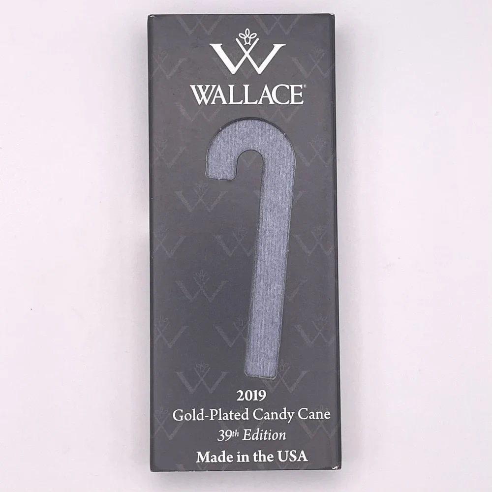 Wallace 2019 Gold-Plated Candy Cane Ornament 39th Edition Santa Claus‎ Christmas